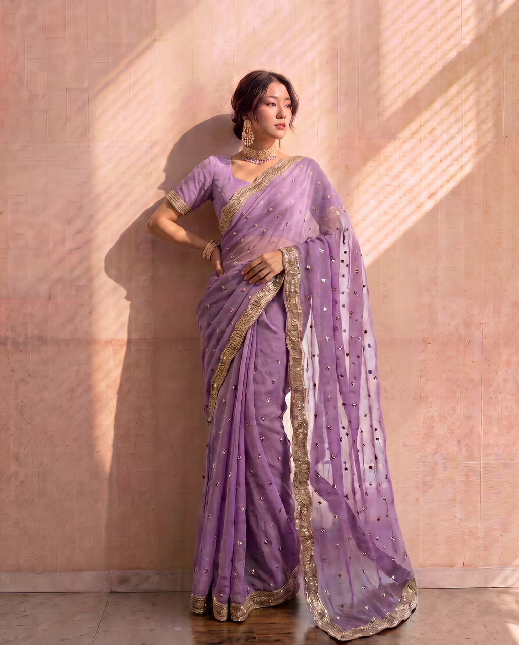 Lilac Saree