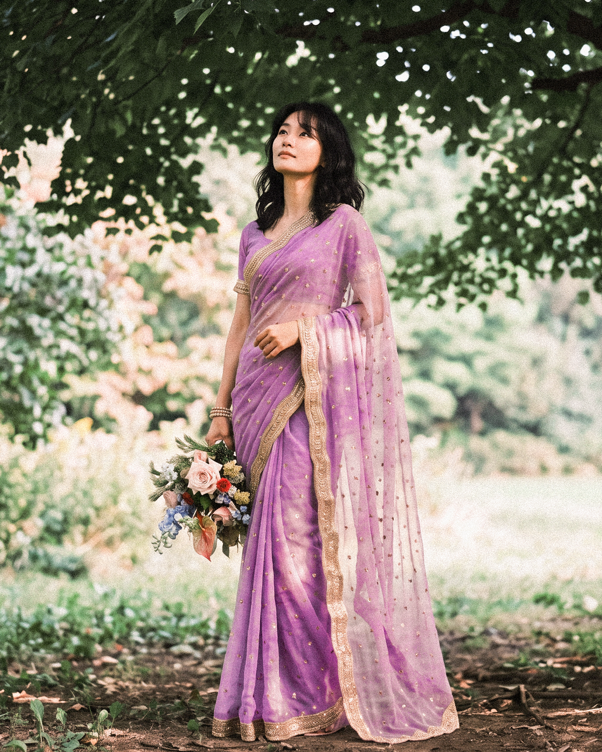 Lilac Saree