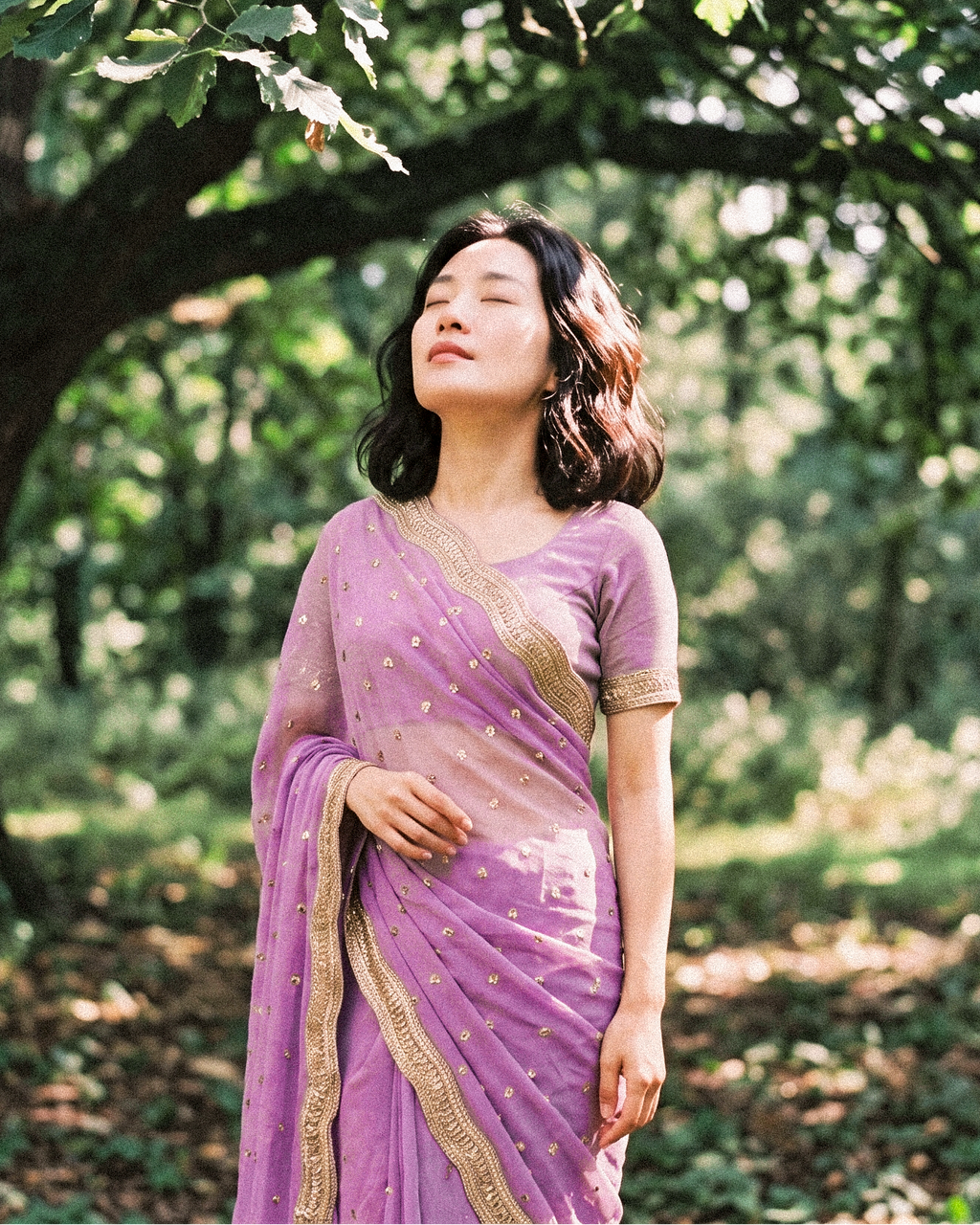 Lilac Saree